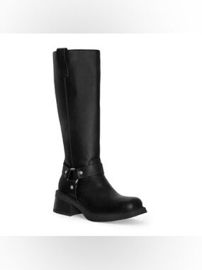 Rebecca Minkoff Black Knee-High Harness Boot